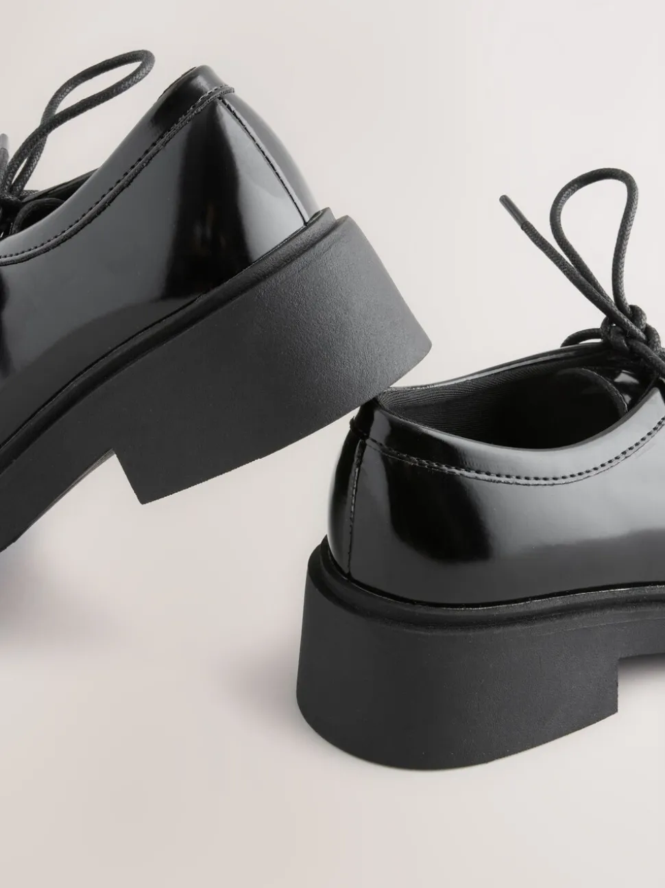 Black Patent Lace School Shoes