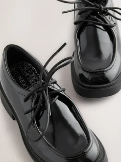 Black Patent Lace School Shoes