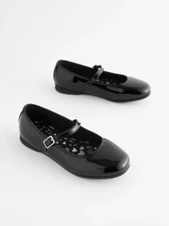 Black Patent Narrow Fit (E) Leather Mary Jane School Shoes