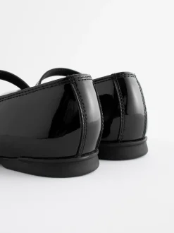 Black Patent Narrow Fit (E) Leather Mary Jane School Shoes