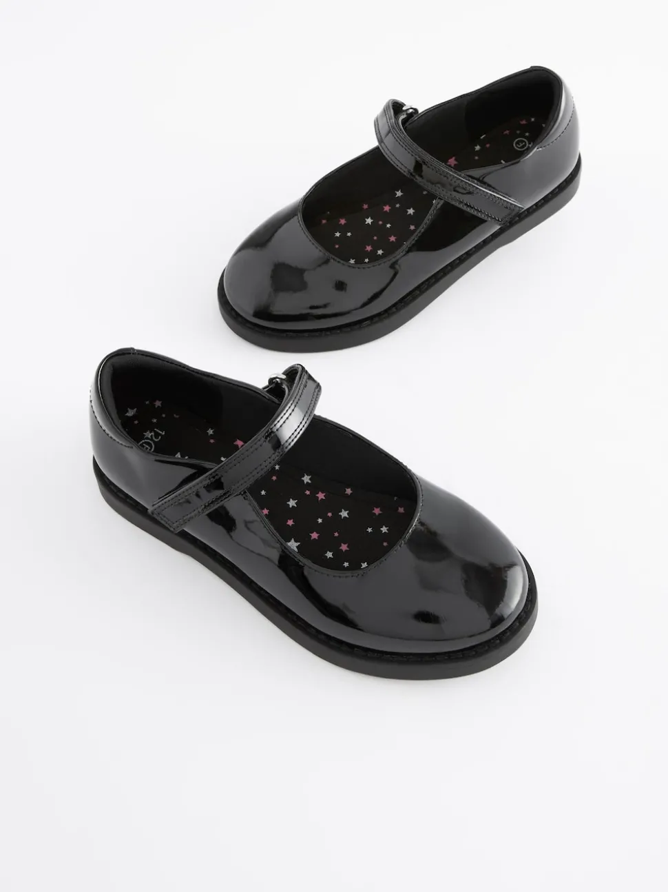 Black Patent School Mary Jane Crepe Sole Shoes