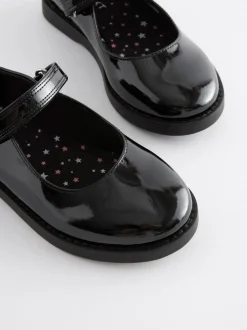 Black Patent School Mary Jane Crepe Sole Shoes