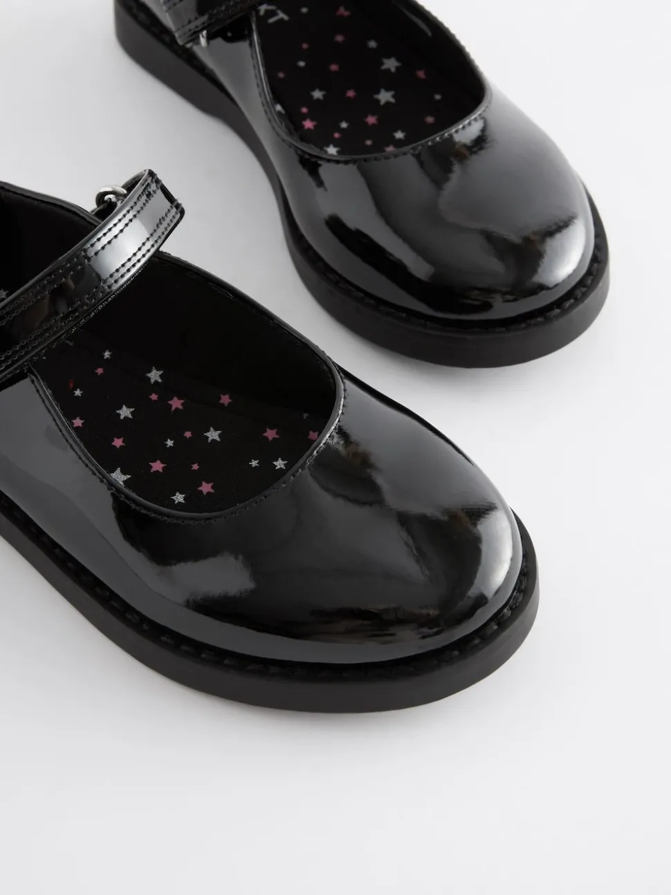 Black Patent School Mary Jane Crepe Sole Shoes