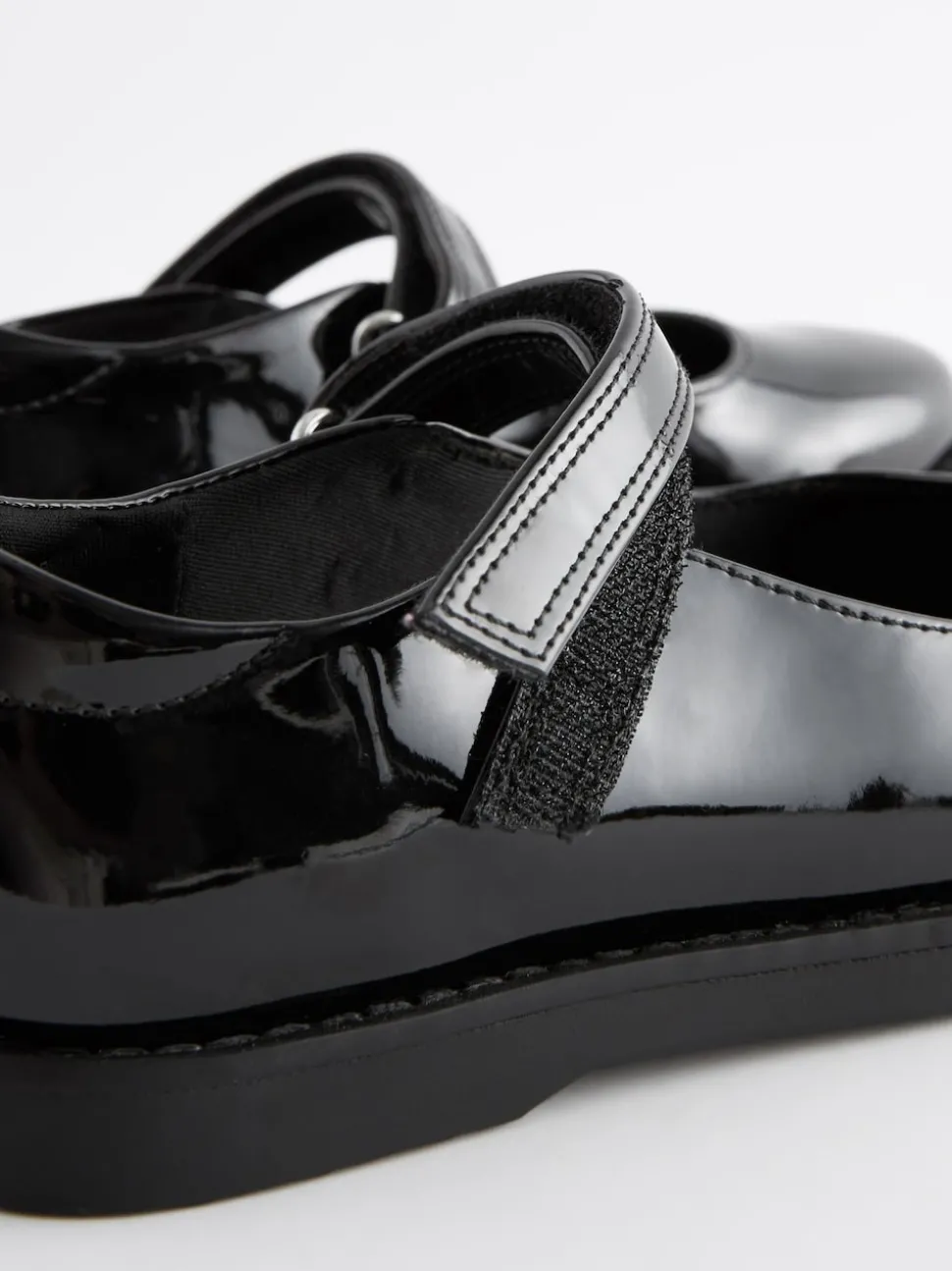 Black Patent School Mary Jane Crepe Sole Shoes
