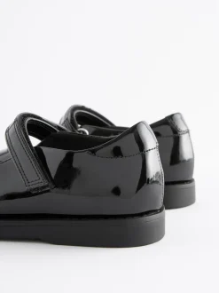 Black Patent School Mary Jane Crepe Sole Shoes