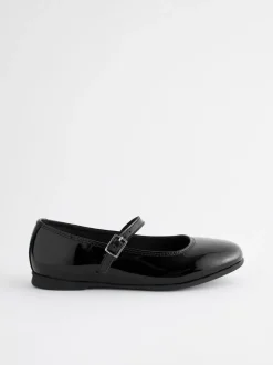 Black Patent Standard Fit (F) Leather Mary Jane School Shoes