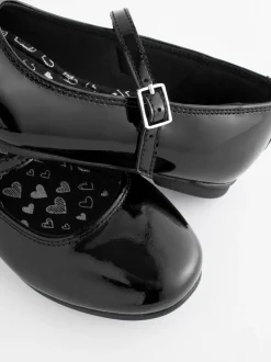 Black Patent Standard Fit (F) Leather Mary Jane School Shoes