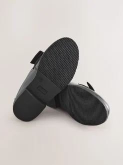 Black Patent Standard Fit (F) Leather Bow Loafer School Shoes