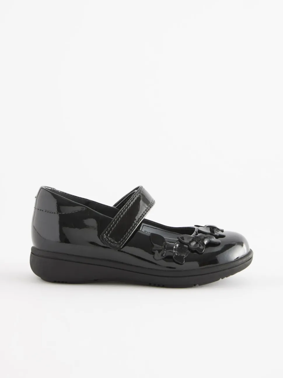 Black Patent Standard Fit (F) School Junior Butterfly Mary Jane Shoes