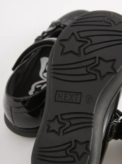 Black Patent Standard Fit (F) School Junior Butterfly Mary Jane Shoes