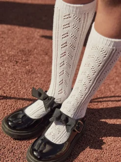 Black Patent Standard Fit (F) Bow Chunky Mary Jane School Shoes
