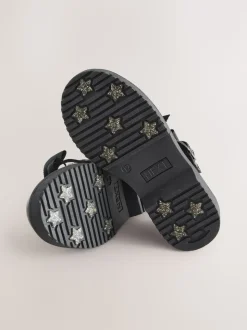 Black Patent Standard Fit (F) Bow Chunky Mary Jane School Shoes