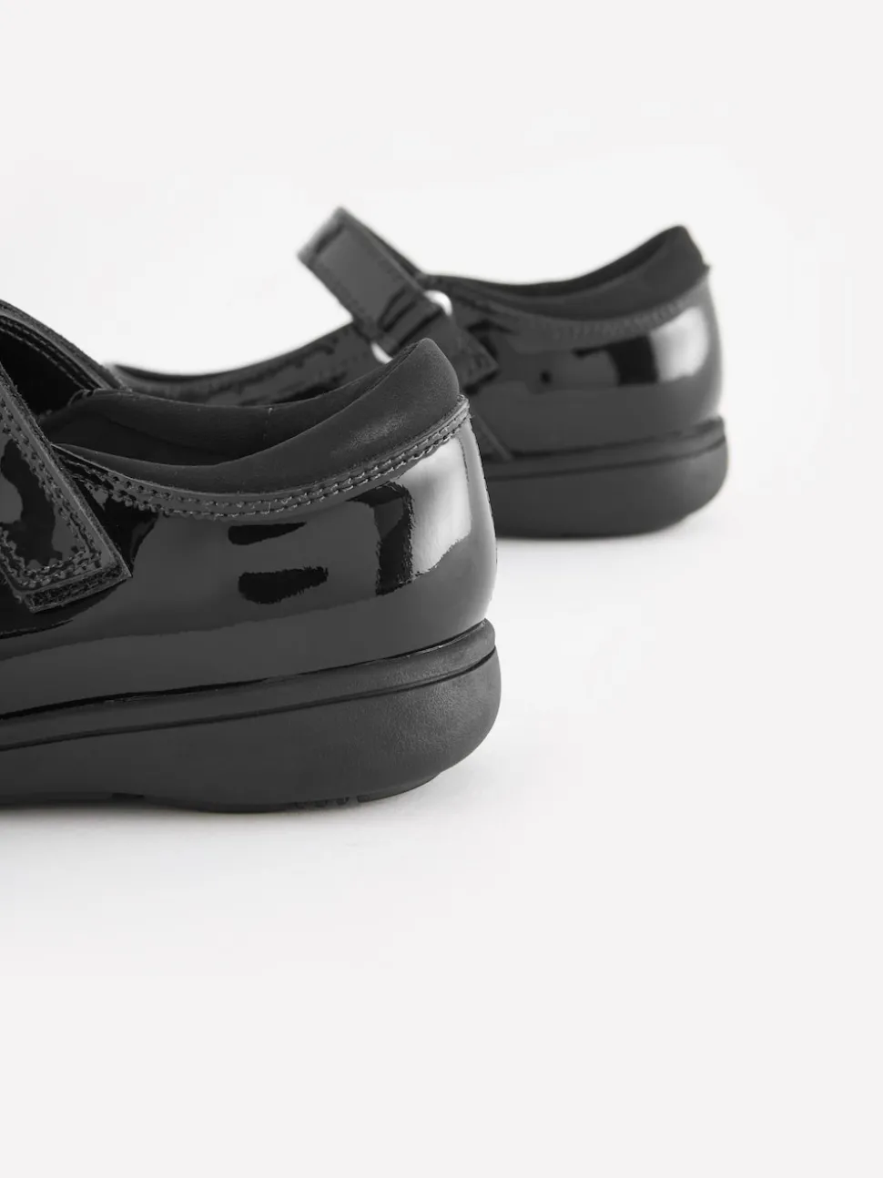Black Patent Standard Fit (F) School Leather Brogue Detail Mary Jane Shoes