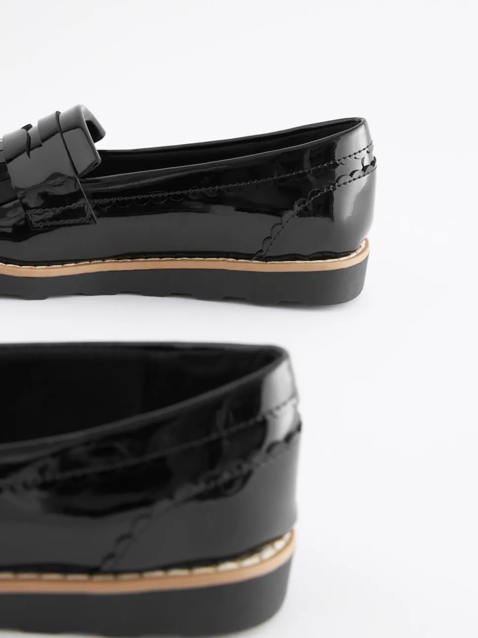 Black Patent Standard Fit (F) School Tassel Loafers