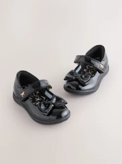 Black Patent Standard Fit (F) Bow Mary Jane School Shoes