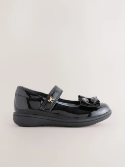 Black Patent Standard Fit (F) Bow Mary Jane School Shoes