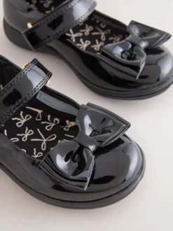 Black Patent Standard Fit (F) Bow Mary Jane School Shoes