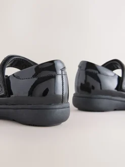 Black Patent Standard Fit (F) Bow Mary Jane School Shoes