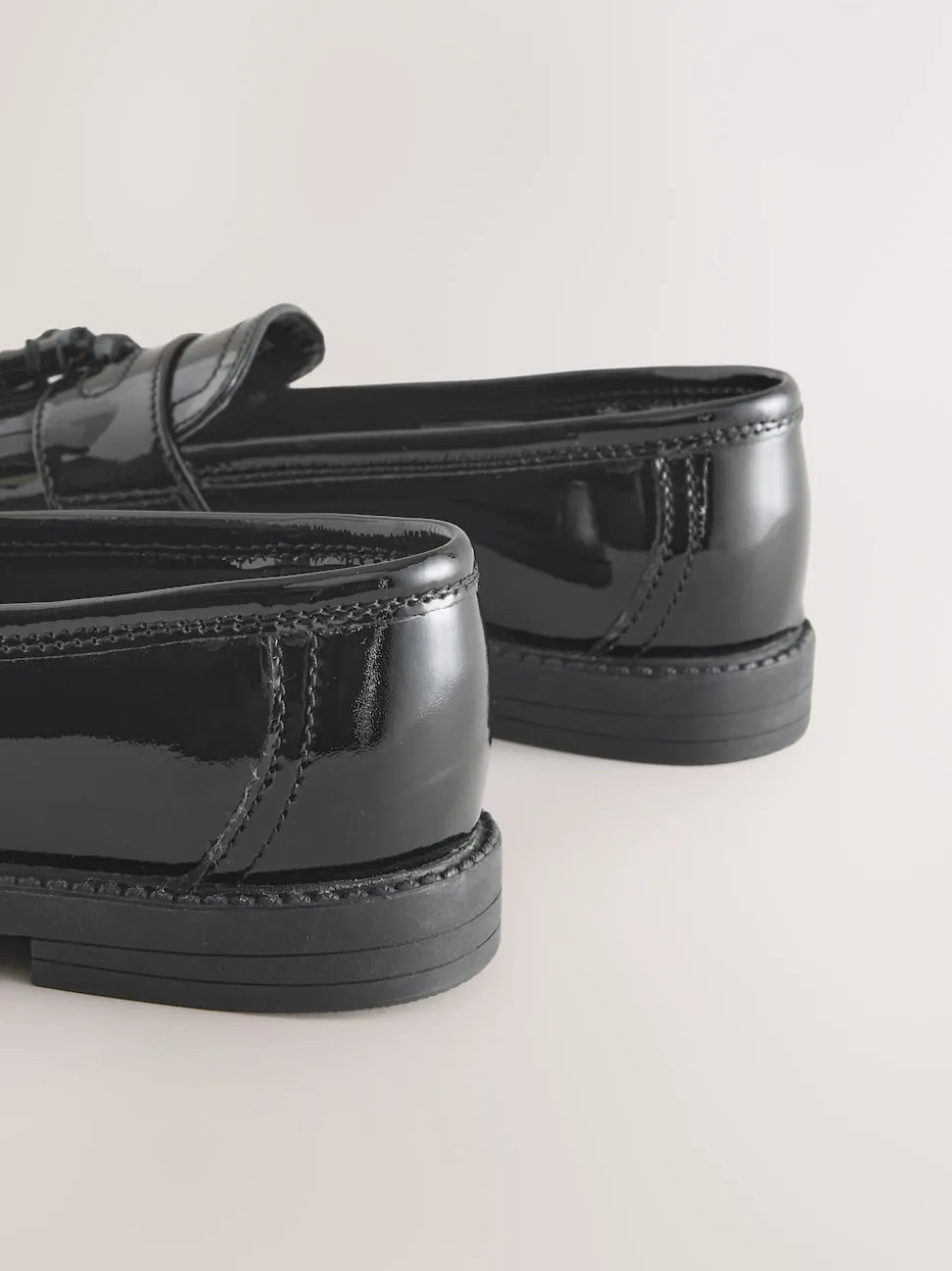 Black Patent Standard Fit (F) Leather Tassel Loafer School Shoes