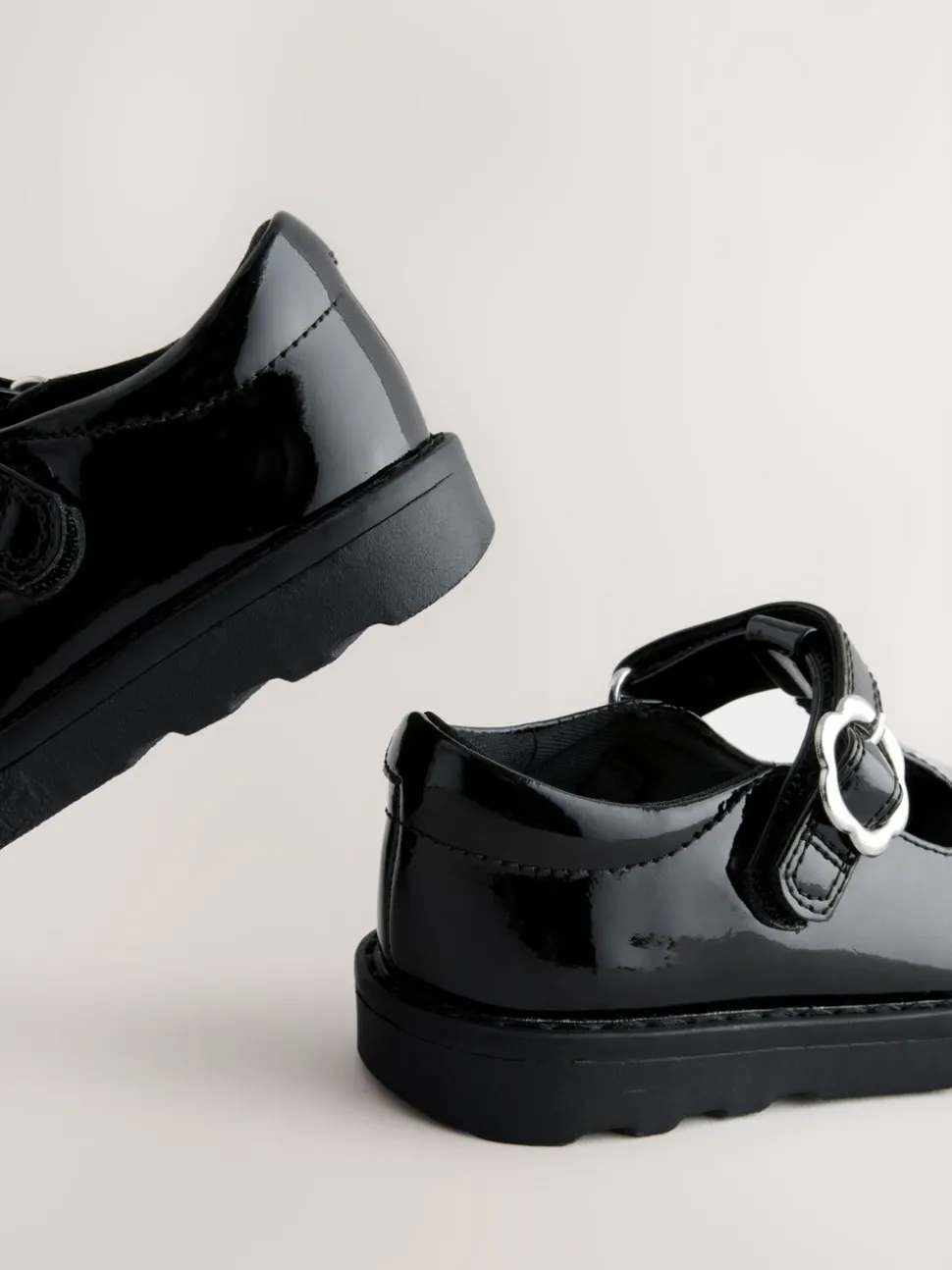 Black Patent T-Bar School Shoes