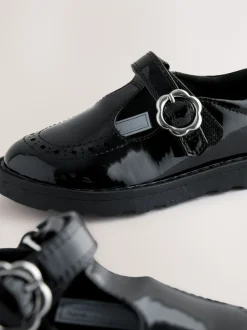 Black Patent T-Bar School Shoes
