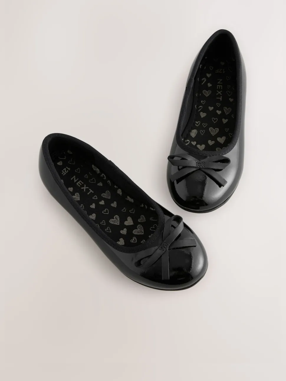 Black Patent Wide Fit (G) Leather Ballerina School Shoes