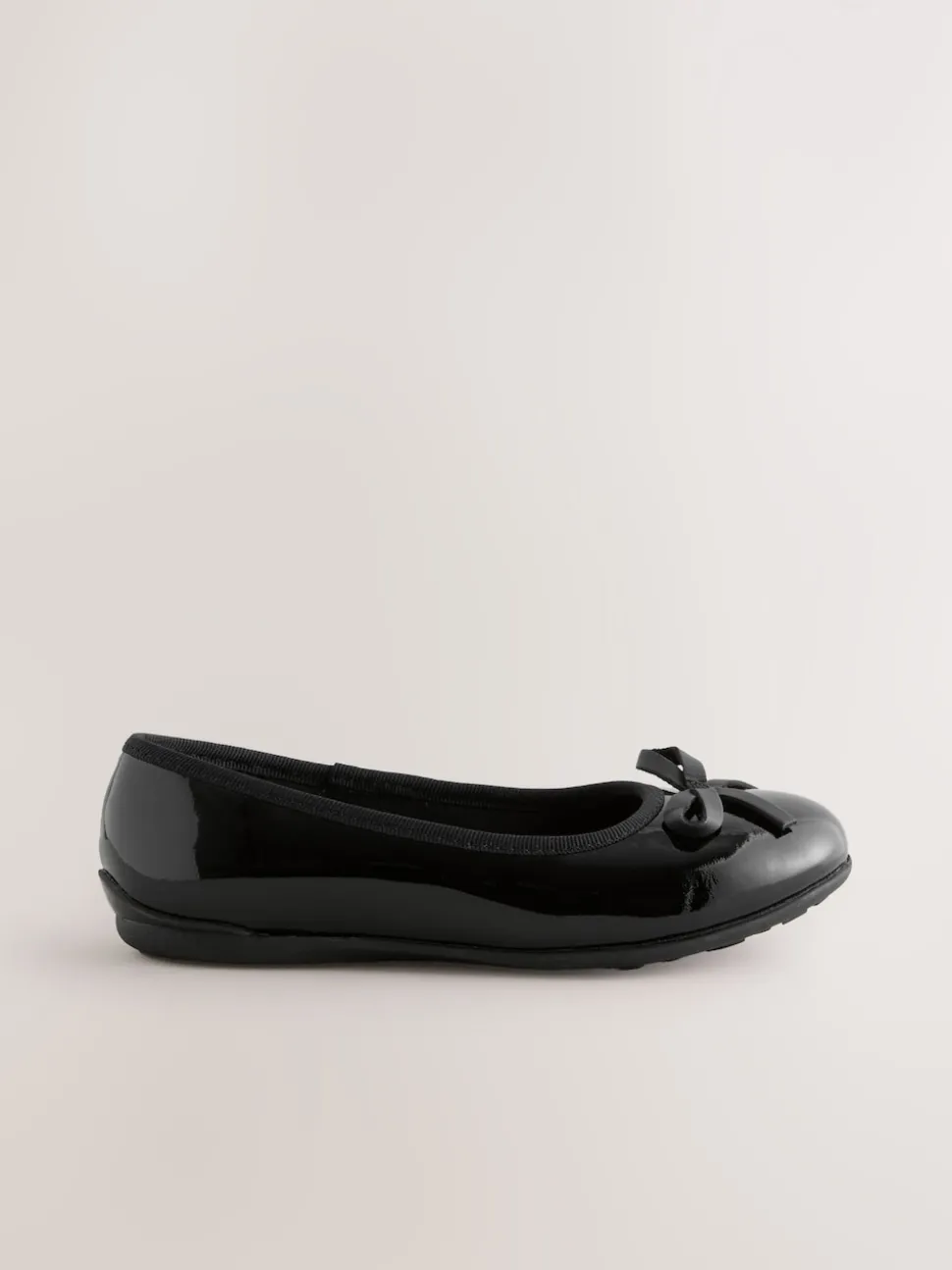 Black Patent Wide Fit (G) Leather Ballerina School Shoes