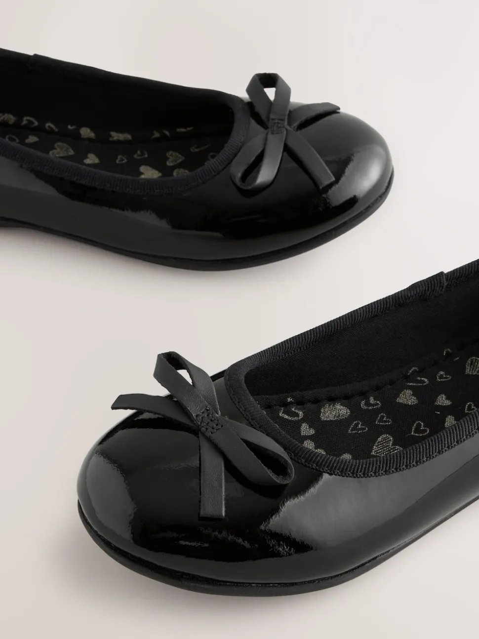 Black Patent Wide Fit (G) Leather Ballerina School Shoes
