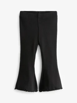 Black Rib Flare Leggings (3mths-7yrs)