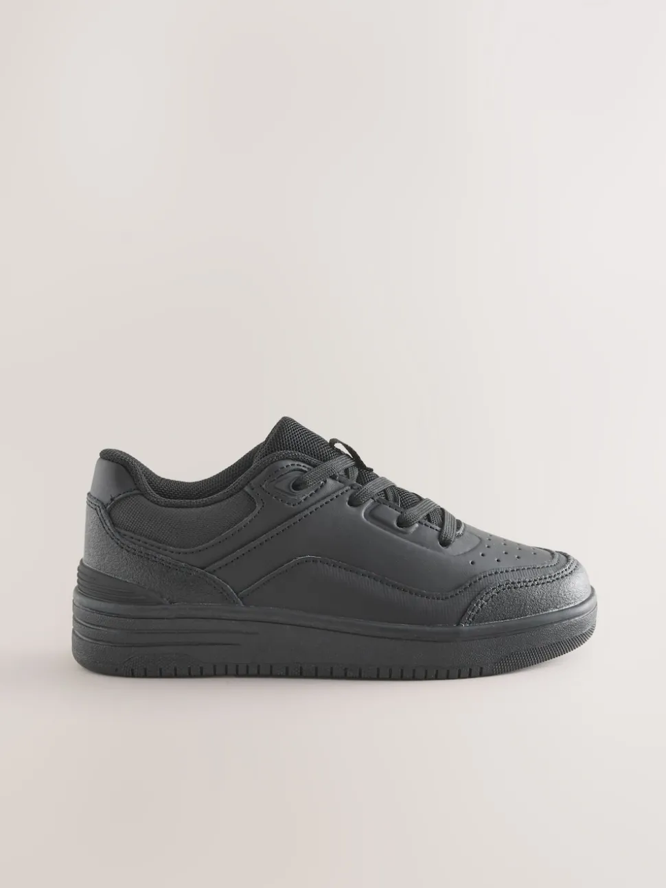 Black School Leather Lace-Up Shoes