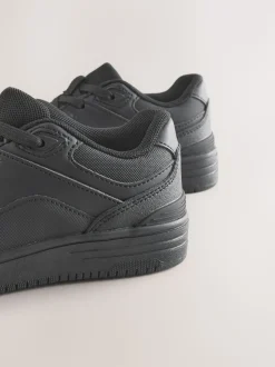 Black School Leather Lace-Up Shoes