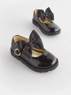 Black Standard Fit (F) Chunky Bow Mary Jane Shoes