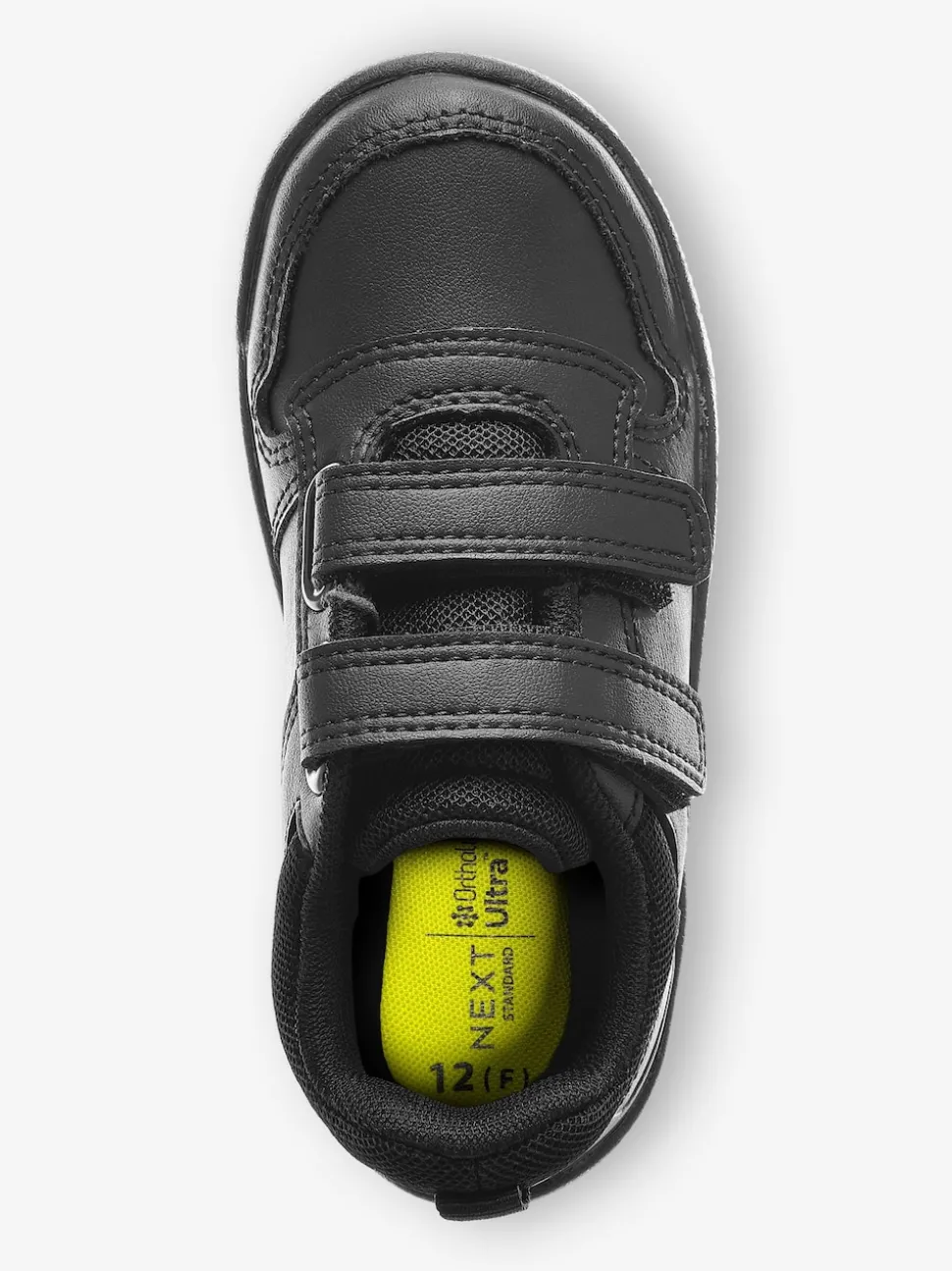 Black Standard Fit (F) Double Strap Touch Fastening School Trainers