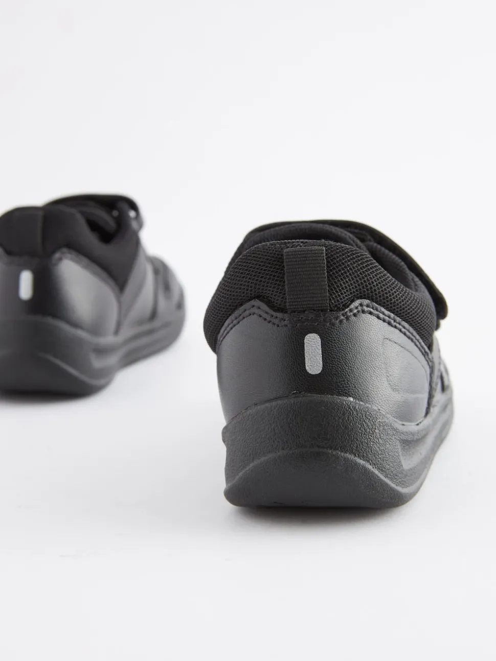 Black Standard Fit (F) Double Strap Touch Fastening School Trainers
