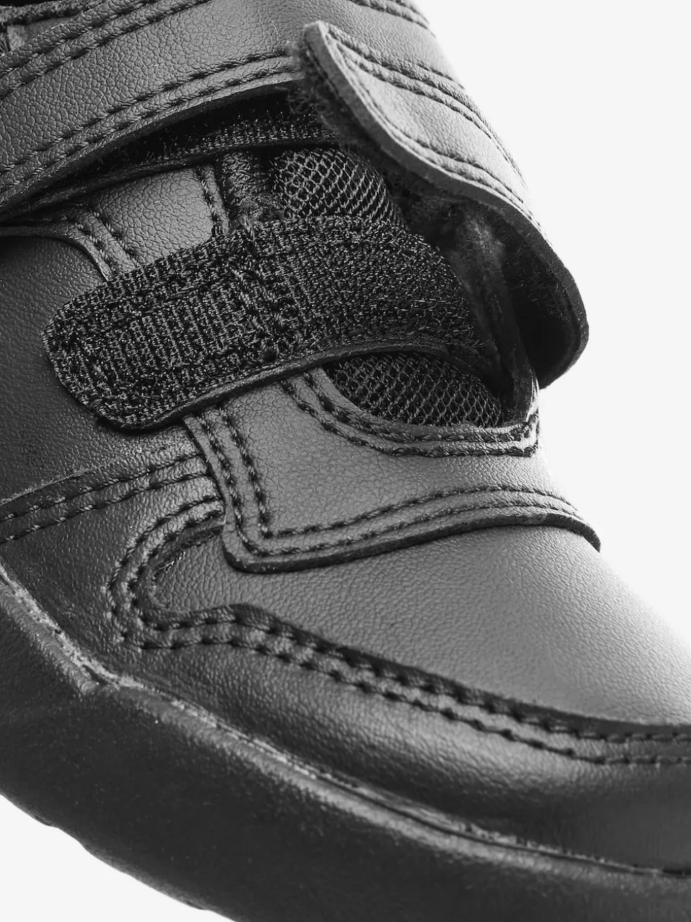 Black Standard Fit (F) Double Strap Touch Fastening School Trainers