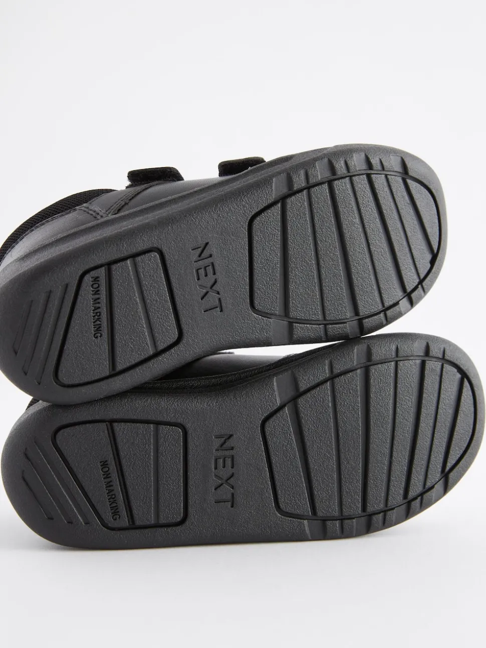 Black Standard Fit (F) Double Strap Touch Fastening School Trainers