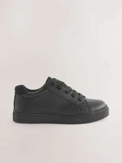 Black Standard Fit (F) Lace Up School Shoes