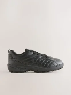 Black Standard Fit (F) Leather Astro School Trainers