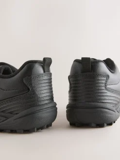Black Standard Fit (F) Leather Astro School Trainers