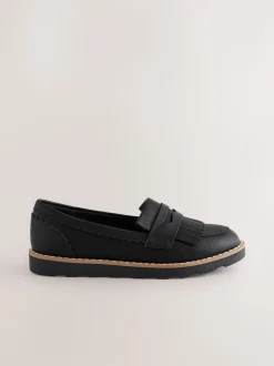 Black Standard Fit (F) School Loafers