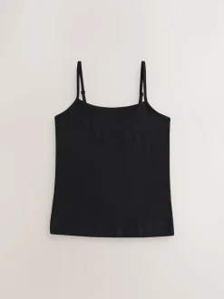 Black Strappy Cami Vests 3 Pack (1.5-16yrs)