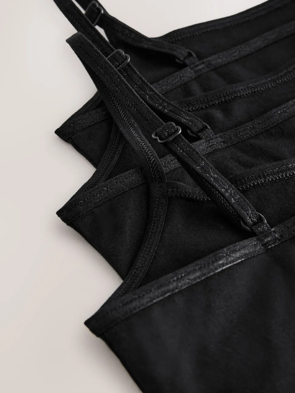 Black Strappy Cami Vests 3 Pack (1.5-16yrs)