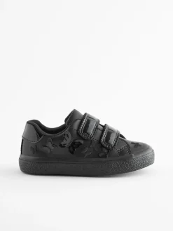 Black 2V Butterfly School Trainers