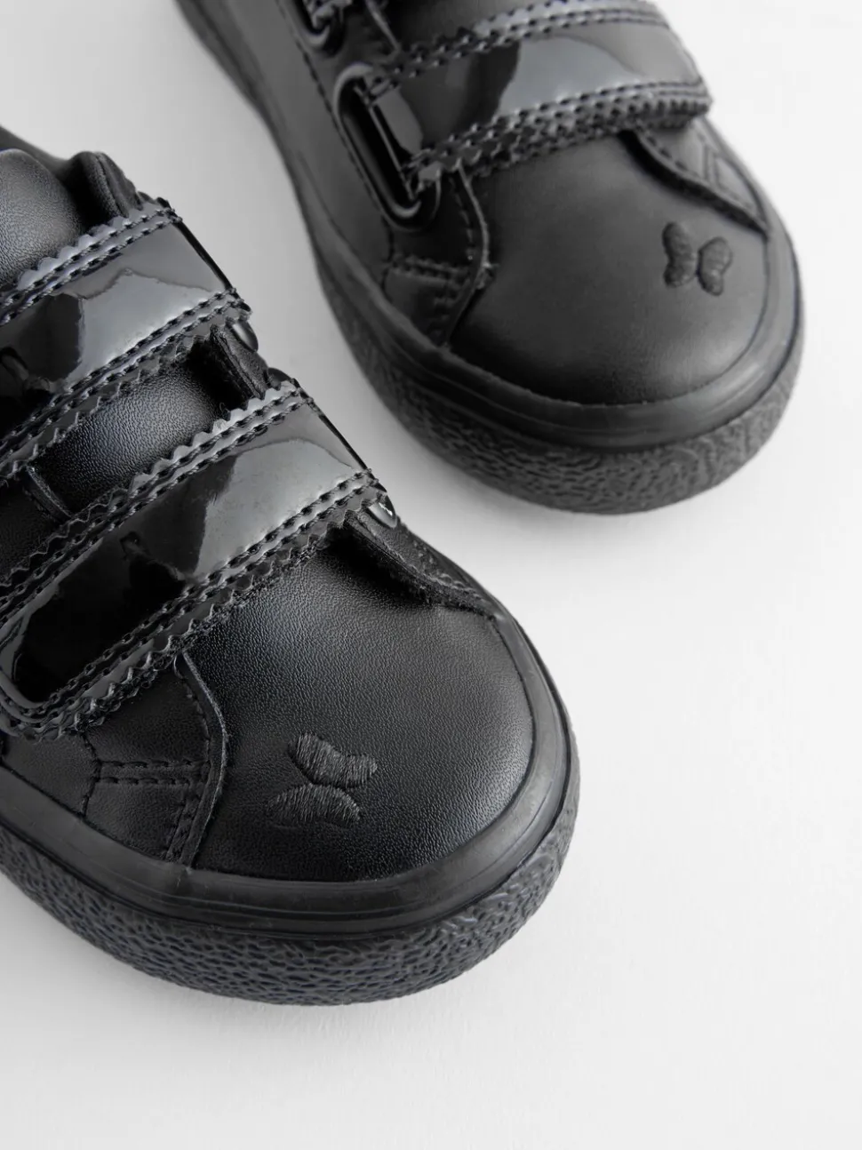 Black 2V Butterfly School Trainers