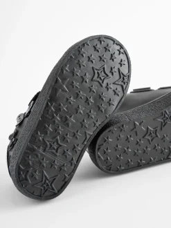 Black 2V Butterfly School Trainers