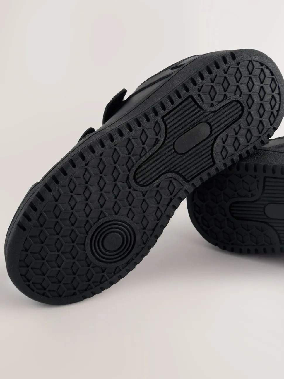 Black Wide Fit (G) 3 Straps Touch Fastening School Shoes