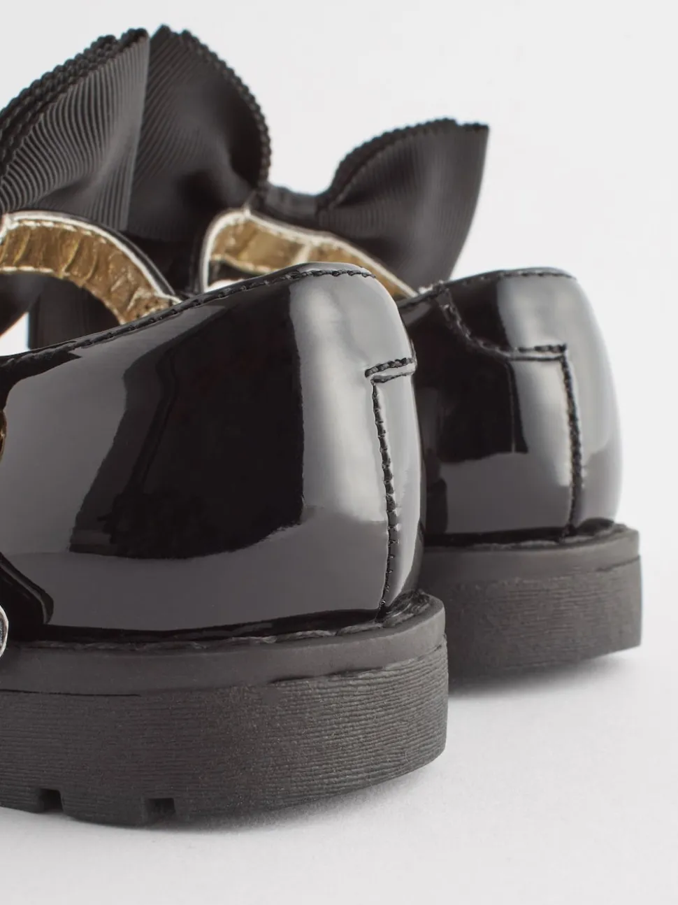 Black Wide Fit (G) Chunky Bow Mary Jane Shoes