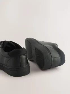 Black Wide Fit (G) Lace Up School Shoes