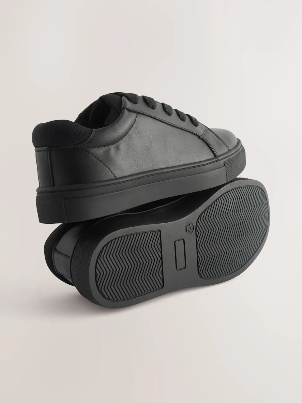 Black Wide Fit (G) Lace Up School Shoes