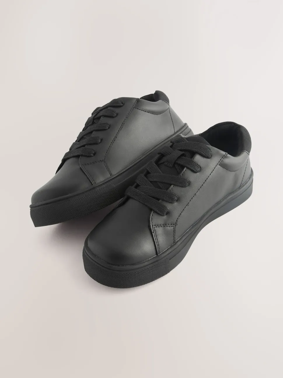 Black Wide Fit (G) Lace Up School Shoes